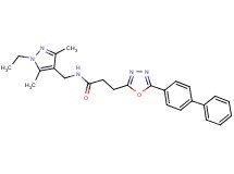 3-[5-(4-biphenylyl)-1,3,4-oxadiazol-2-yl]-N-[(1-ethyl-3,5-dimethyl-1H-pyrazol-4-yl)methyl]propanamide