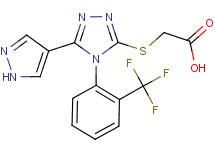 ({5-(1H-pyrazol-4-yl)-4-[2-(trifluoromethyl)phenyl]-4H-1,2,4-triazol-3-yl}thio)acetic acid