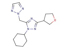 2-{[1-cyclohexyl-3-(tetrahydrofuran-3-yl)-1H-1,2,4-triazol-5-yl]methyl}-2H-1,2,3-triazole
