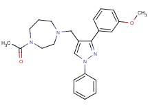1-acetyl-4-{[3-(3-methoxyphenyl)-1-phenyl-1H-pyrazol-4-yl]methyl}-1,4-diazepane