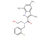 N-(2-fluorobenzyl)-N-(2-hydroxyethyl)-3,5,7-trimethyl-1H-indole-2-carboxamide