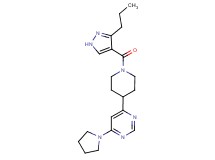 4-{1-[(3-propyl-1H-pyrazol-4-yl)carbonyl]-4-piperidinyl}-6-(1-pyrrolidinyl)pyrimidine