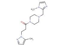 1-[(1-methyl-1H-imidazol-2-yl)methyl]-4-[3-(5-methyl-1H-pyrazol-1-yl)propanoyl]piperazine