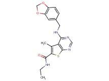 4-[(1,3-benzodioxol-5-ylmethyl)amino]-N-ethyl-5-methylthieno[2,3-d]pyrimidine-6-carboxamide