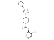 4-(4-cyclopentyl-1H-1,2,3-triazol-1-yl)-N-(2-methylphenyl)piperidine-1-carboxamide