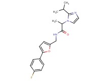 N-{[5-(4-fluorophenyl)-2-furyl]methyl}-2-(2-isopropyl-1H-imidazol-1-yl)propanamide