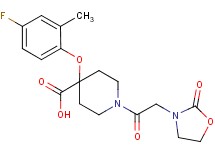 4-(4-fluoro-2-methylphenoxy)-1-[(2-oxo-1,3-oxazolidin-3-yl)acetyl]piperidine-4-carboxylic acid
