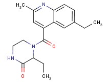 3-ethyl-4-[(6-ethyl-2-methyl-4-quinolinyl)carbonyl]-2-piperazinone
