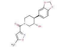 (3S*,4S*)-4-(1,3-benzodioxol-5-yl)-1-[(5-methylisoxazol-3-yl)carbonyl]piperidin-3-ol
