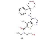 N-(2-hydroxyethyl)-N-isopropyl-5-methyl-4-{[(4-phenyltetrahydro-2H-pyran-4-yl)methyl]amino}thieno[2,3-d]pyrimidine-6-carboxamide