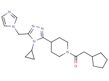1-(cyclopentylacetyl)-4-[4-cyclopropyl-5-(1H-imidazol-1-ylmethyl)-4H-1,2,4-triazol-3-yl]piperidine