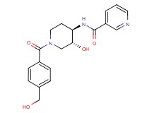 N-{(3R*,4R*)-3-hydroxy-1-[4-(hydroxymethyl)benzoyl]piperidin-4-yl}nicotinamide