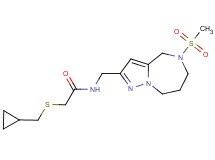 2-[(cyclopropylmethyl)thio]-N-{[5-(methylsulfonyl)-5,6,7,8-tetrahydro-4H-pyrazolo[1,5-a][1,4]diazepin-2-yl]methyl}acetamide