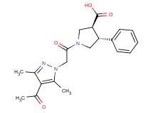 (3S*,4R*)-1-[(4-acetyl-3,5-dimethyl-1H-pyrazol-1-yl)acetyl]-4-phenylpyrrolidine-3-carboxylic acid
