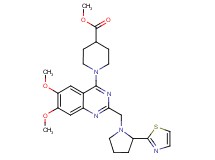 methyl 1-(6,7-dimethoxy-2-{[2-(1,3-thiazol-2-yl)-1-pyrrolidinyl]methyl}-4-quinazolinyl)-4-piperidinecarboxylate