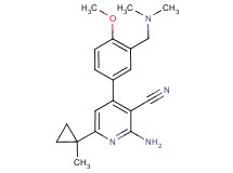 2-amino-4-{3-[(dimethylamino)methyl]-4-methoxyphenyl}-6-(1-methylcyclopropyl)nicotinonitrile