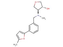 (3R*,4S*)-4-{methyl[3-(5-methyl-2-furyl)benzyl]amino}tetrahydrofuran-3-ol