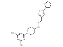 4-(4-{[2-(5-cyclopentyl-1,2,4-oxadiazol-3-yl)ethyl]amino}piperidin-1-yl)-6-methylpyrimidin-2-amine