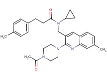 N-{[2-(4-acetyl-1-piperazinyl)-7-methyl-3-quinolinyl]methyl}-N-cyclopropyl-3-(4-methylphenyl)propanamide