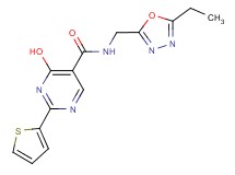N-[(5-ethyl-1,3,4-oxadiazol-2-yl)methyl]-4-hydroxy-2-(2-thienyl)pyrimidine-5-carboxamide