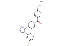 N-ethyl-5-({4-[4-(3-fluorophenyl)-1H-pyrazol-5-yl]piperidin-1-yl}carbonyl)pyrimidin-2-amine