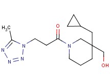 {3-(cyclopropylmethyl)-1-[3-(5-methyl-1H-tetrazol-1-yl)propanoyl]-3-piperidinyl}methanol