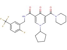 1-cyclopentyl-N-[2-fluoro-5-(trifluoromethyl)benzyl]-4-oxo-5-(1-piperidinylcarbonyl)-1,4-dihydro-3-pyridinecarboxamide