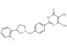2-(4-{[3-(2-fluorophenyl)pyrrolidin-1-yl]methyl}phenyl)-5,6-dimethylpyrimidin-4(3H)-one
