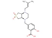 2-hydroxy-5-{[(4aS*,7aR*)-4-(3-methyl-2-buten-1-yl)-6,6-dioxidohexahydrothieno[3,4-b]pyrazin-1(2H)-yl]methyl}benzoic acid