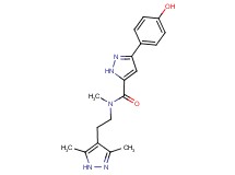 N-[2-(3,5-dimethyl-1H-pyrazol-4-yl)ethyl]-3-(4-hydroxyphenyl)-N-methyl-1H-pyrazole-5-carboxamide