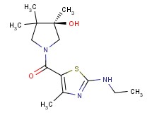 (3R)-1-{[2-(ethylamino)-4-methyl-1,3-thiazol-5-yl]carbonyl}-3,4,4-trimethyl-3-pyrrolidinol
