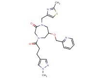 4-[3-(1-methyl-1H-pyrazol-4-yl)propanoyl]-1-[(2-methyl-1,3-thiazol-4-yl)methyl]-6-(2-pyridinylmethoxy)-1,4-diazepan-2-one