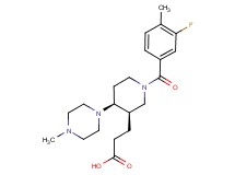 3-[(3R*,4S*)-1-(3-fluoro-4-methylbenzoyl)-4-(4-methylpiperazin-1-yl)piperidin-3-yl]propanoic acid