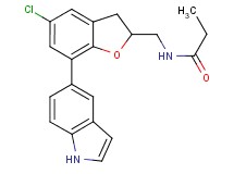 N-{[5-chloro-7-(1H-indol-5-yl)-2,3-dihydro-1-benzofuran-2-yl]methyl}propanamide