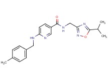 N-[(5-isopropyl-1,2,4-oxadiazol-3-yl)methyl]-6-[(4-methylbenzyl)amino]nicotinamide