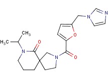 2-[5-(1H-imidazol-1-ylmethyl)-2-furoyl]-7-isopropyl-2,7-diazaspiro[4.5]decan-6-one