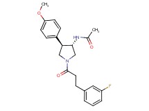 N-[(3S*,4R*)-1-[3-(3-fluorophenyl)propanoyl]-4-(4-methoxyphenyl)pyrrolidin-3-yl]acetamide