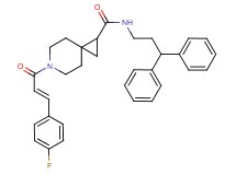 N-(3,3-diphenylpropyl)-6-[(2E)-3-(4-fluorophenyl)-2-propenoyl]-6-azaspiro[2.5]octane-1-carboxamide
