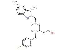 2-[4-[(3,5-dimethyl-1H-indol-2-yl)methyl]-1-(4-fluorobenzyl)-2-piperazinyl]ethanol