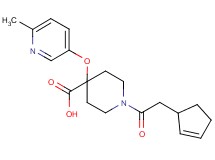 1-(cyclopent-2-en-1-ylacetyl)-4-[(6-methylpyridin-3-yl)oxy]piperidine-4-carboxylic acid