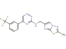 N-[(2-methylimidazo[2,1-b][1,3,4]thiadiazol-6-yl)methyl]-5-[3-(trifluoromethyl)phenyl]-1,2,4-triazin-3-amine
