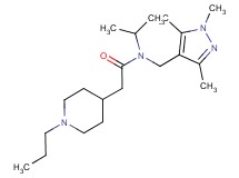 N-isopropyl-2-(1-propylpiperidin-4-yl)-N-[(1,3,5-trimethyl-1H-pyrazol-4-yl)methyl]acetamide