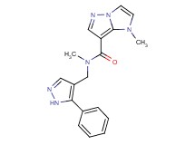 N,1-dimethyl-N-[(5-phenyl-1H-pyrazol-4-yl)methyl]-1H-imidazo[1,2-b]pyrazole-7-carboxamide