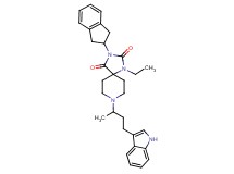 3-(2,3-dihydro-1H-inden-2-yl)-1-ethyl-8-[3-(1H-indol-3-yl)-1-methylpropyl]-1,3,8-triazaspiro[4.5]decane-2,4-dione
