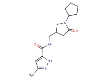N-[(1-cyclopentyl-5-oxopyrrolidin-3-yl)methyl]-3-methyl-1H-pyrazole-5-carboxamide
