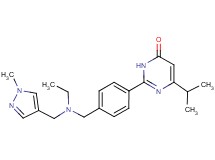 2-[4-({ethyl[(1-methyl-1H-pyrazol-4-yl)methyl]amino}methyl)phenyl]-6-isopropylpyrimidin-4(3H)-one