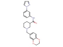 1-(2,3-dihydro-1,4-benzodioxin-6-ylmethyl)-N-[3-(1H-pyrazol-1-yl)phenyl]-3-piperidinecarboxamide