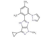 3-cyclopropyl-5-[2,4-dimethyl-6-(1H-pyrazol-1-yl)phenyl]-1-methyl-1,4-dihydroimidazo[4,5-c]pyrazole