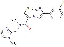 6-(3-fluorophenyl)-N-methyl-N-[(1-methyl-1H-imidazol-2-yl)methyl]imidazo[2,1-b][1,3]thiazole-3-carboxamide