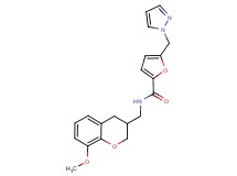 N-[(8-methoxy-3,4-dihydro-2H-chromen-3-yl)methyl]-5-(1H-pyrazol-1-ylmethyl)-2-furamide
